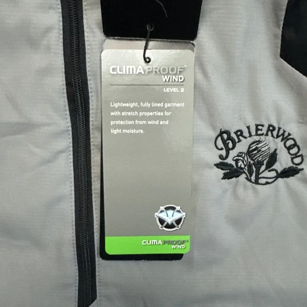 Adidas Golf Large ClimaProof Lvl 2 Lightweight Gray Black Full-Zip Golf Jacket L